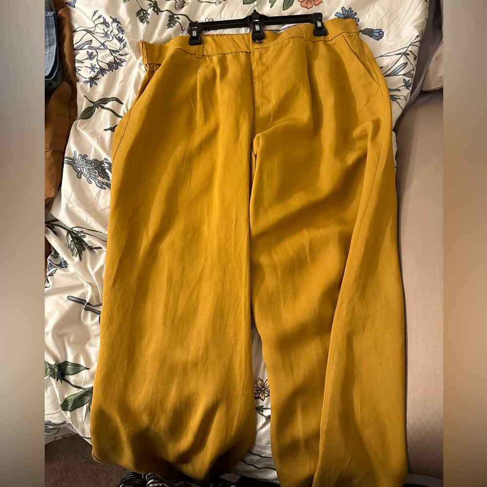 Torrid wide leg studio linen high rise pant
